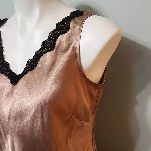 Sheri Martin Women’s Vintage Champagne Satin Tank Top - Picture 6 of 10